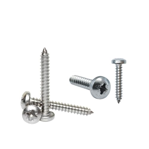 Image of 10x No.8 x 1.1/2" 4.2 x 38mm Pozi Pan Head Self Tapping Screws A2 Stainless Steel Ideal for Metal Wood and Brick Self Tapping Screws Wood High Strength Durable