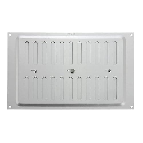 Image of MAP Hardware 936-31 Metal Adjustable Air Vent 9" x 6", Double Brick Hit & Miss Grille Cover (229mm x 152mm), Silver
