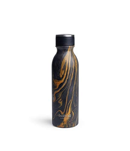 Image of Smartshake Bohtal Double Insulated Marble Water Bottle – 600ml Stainless Steel Black Metal Water Bottle for Hot and Cold Drinks BPA-Free Black Drinks Bottle Thermal Vacuum Metal Drinking Flask