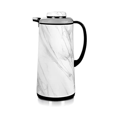 Image of Royalford Marble Finish Vacuum Flask 1000ml | Double Wall Insulated Coffee Carafe | Thermal Jug for Hot & Cold Drinks | Leak-Proof Lightweight Easy Clean Durable & Stylish Portable Flask for Daily Use