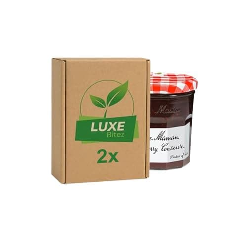 Image of Fruit Preserve Jam Jar – Raspberry Conserve – 370g – Compatible with Bonne Maman By Luxe Bitez (Pack of 2)