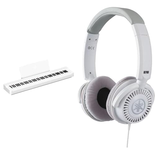 Image of Yamaha P-225 Digital Piano, white - Lightweight, Portable digital piano bundled with HPH-150 Headphones