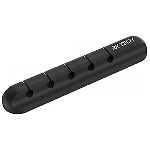 Image of RK TECH Cable Wire Clips Ties, Holder Tidy Management. Organise Your Desk, Office or car with Adhesive (5 Cable Holder Black)
