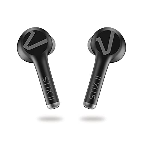Image of Veho STIX ll True Wireless Earphones| Bluetooth v.5.1 Headphones | Up To 5 Hour Battery Life | Charging Case Included | ENC Quad Microphone Handsfree | Black | VEP-210-STIX2-B