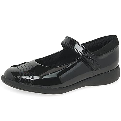 Image of Clarks Etch Beam K Girls School Shoes 11 Black Patent