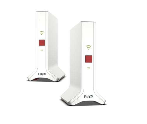 Image of Fritz!Mesh Set 4200 Set of 2 (2 x Fritz!Repeaters, Ideal for Internet Router or Fibre Optic Modem (ONT), WLAN Coverage for 3-5 Rooms, Triband Wi-Fi 6 with up to 4,200 Mbps, German Version
