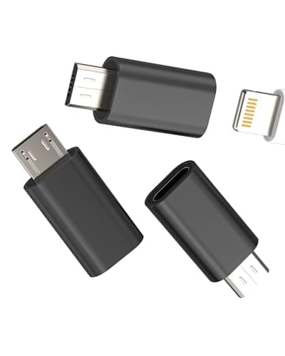 Image of Lightning female to Micro USB male Adapter(3pack)for Apple iPhone Charging Cable Connector Android Adaptor Data Transfer Converter micro-usb Port Devices Accessories compatible for Samsung S6 S7 edge+