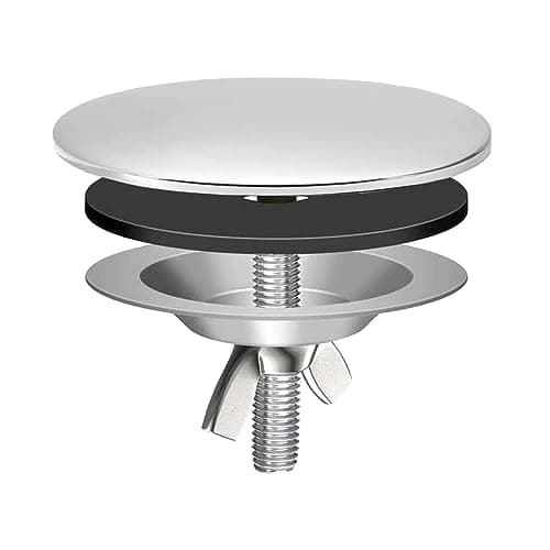 Image of Stainless Steel Kitchen Sink Hole Cover 2 Inch Faucet Hole Cover Kitchen Sink Tap Hole Plate Stopper Cover Blanking Metal Plug, Polished Chrome