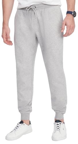 Image of Tommy Hilfiger Men's Casual Fleece Lined Jogger Sweatpants, Also Available in Big & Tall, Light Grey Heather, 3XL Big Tall
