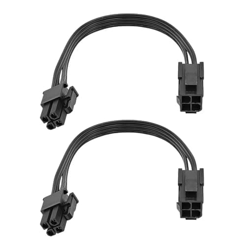 Image of Alide 2 PCS ATX 4 Pin CPU Power Cable, 4Pin CPU Male To Female Extension Cable for Desktop Computer Power Supply (20cm)