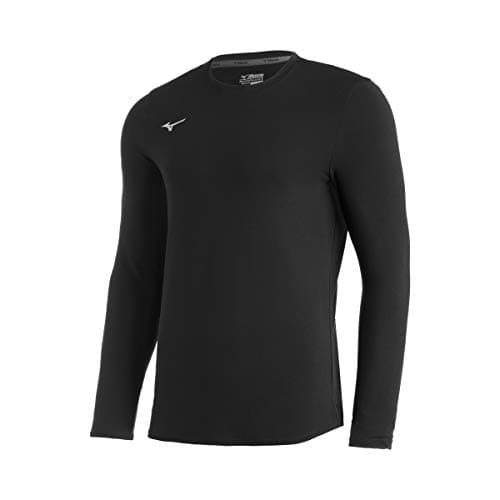 Image of Mizuno Comp Diamond Long Sleeve Crew, Black, Small