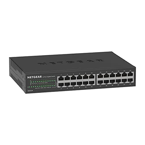 Image of NETGEAR 24 Port Gigabit Network Switch GS324 - Ethernet Splitter - Ethernet Switch - Ethernet Hub - Plug-and-Play - Silent Operation - Desktop or Wall Mount