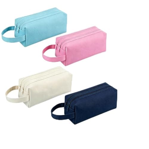 Image of 4 PCS Small Wash Bag, Mens Toiletry Bags, Compact Toiletry Travel Bag, Small Wash Bag, Business Trip Organization, Gym Shower Storage,Oxford Fabric Bags Navy Blue Sky Blue Pink Beige