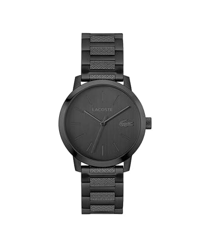 Image of Lacoste Three Hand Quartz Movement Watch for Men LACOSTE.12.12 Metropole Collection with Black Stainless Steel Bracelet - 2011421