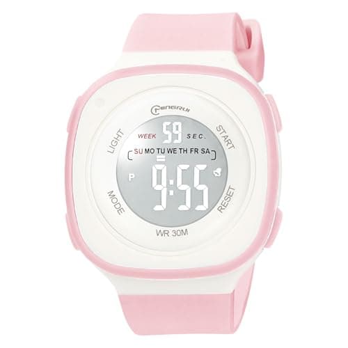 Image of OFFCUP Kids Digital Watch, 30m Waterproof Sports Toddler Watch, PU Band Children's Wrist Watches, Cute LED Electrical Watches for Girls Boys Age 3-11 Indoor and Outdoor (Purple-Ear)