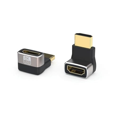 Image of Zernavith 2Pcs Right Angle HDMI Adapter 8K,HDMI 2.1 Adapter 90 and 270 Degree Combo, Male to Female HDMI Connector,for Laptop,PC,Monito,TV,Projector