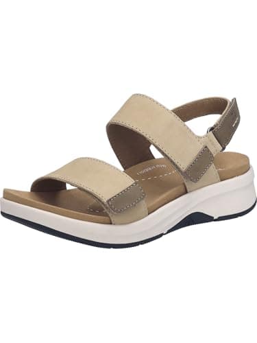 Image of Josef Seibel Estelle 04 Women's Classic Sandals Width G (Normal), Interchangeable Footbed, Beige Combi, 5 UK