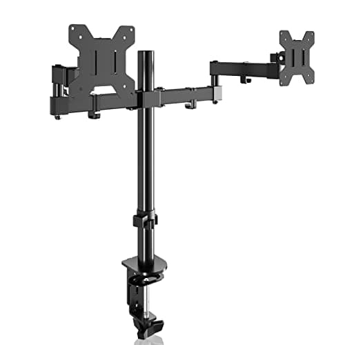 Image of Bracwiser Dual Monitor Mount for 13-32 inch LCD LED Screens up to 10kg, Two PC Monitor Arms for Desk with Tilt Swivel Rotation & Height Adjustable, VESA 75/100mm MD7442