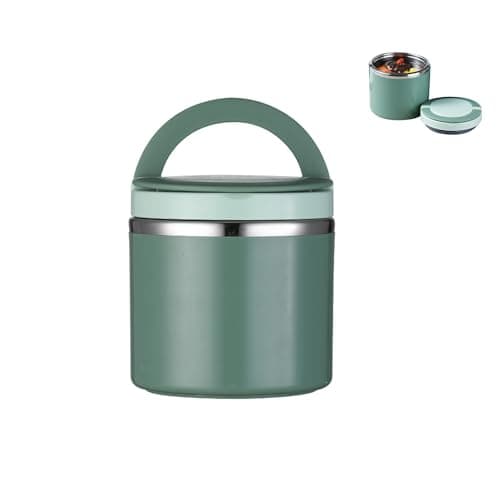 Image of Lusacy Food Flasks, 1L Portable Stainless Steel Vacuum Thermo Food Jar, Hot Food Containers, Food Flask with Handles, Reusable Insulated Food Container Soup Flask