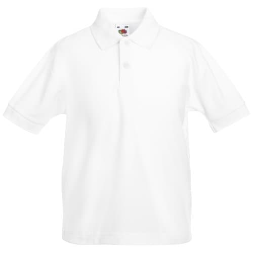 Image of Fruit of the Loom Childrens/Kids Unisex 65/35 Pique Polo Shirt (9-11) (White)