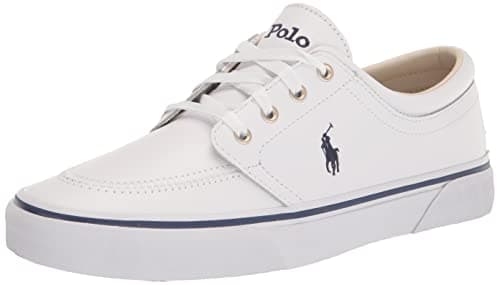 Image of POLO RALPH LAUREN Men's Faxon Low Sneaker, White Navy Polypropylene, 5.5 UK