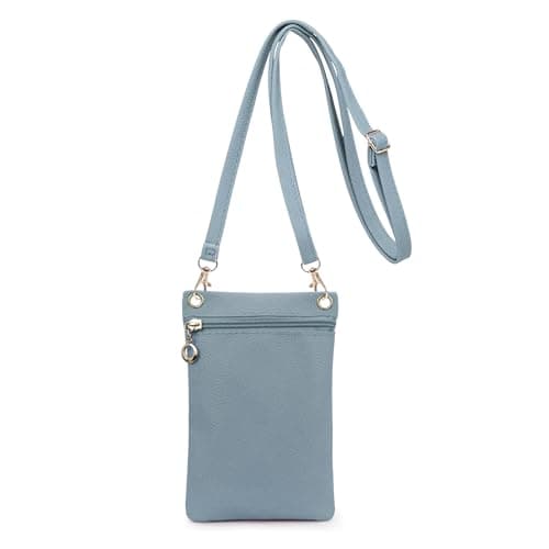 Image of Energather Small Phone Bag, Soft PU Leather Mobile Phone Bags for Women, Mobile Phone Pouch Bag Crossbody Phone Bag (blue)
