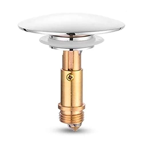 Image of Pop Up Click Clack Sprung Plug Stopper,Bathroom Basin Sink Drain Plug Stopper,Waste Push Button Brass Slotted Plug for Washbasin Bathroom 1pcs