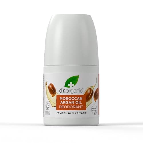 Image of Dr Organic Moroccan Argan Oil Deodorant, Aluminium Free, Mens, Womens, Natural, Vegan, Cruelty-Free, Paraben & SLS-Free, Recycled & Recyclable, Certified Organic, 50ml, Packaging may vary