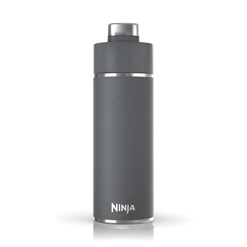 Image of Ninja Thirsti Water Bottle and Flask 700 ML with Leak-Proof Lid, Designed for Carbonated, Hot & Cold Drinks, Ideal for Travel & Sports, Triple Insulated, Stainless Steel Bottle, Grey, DW2401EUUKGY