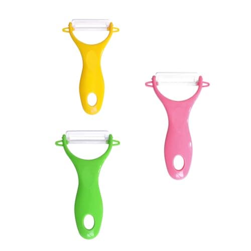 Image of 3pcs Ceramic Peelers-Vegetable Ceramic Peeler Ease of Use,for Fruit,Carrot,Potato,Zucchini,Cucumbers,Veggie Slicing,Color Random