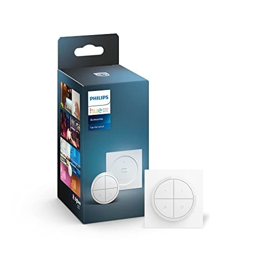 Image of Philips Hue Tap Dial Switch [White] Easy Smart Lighting Control. Indoor Home Lighting Automation, Set Scenes, Ambiance And Dimming.