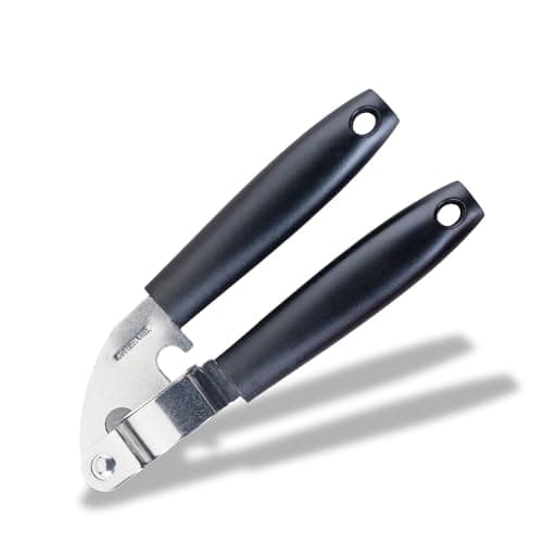 Image of Fackelmann INITIAL Garlic Press, Multifunctional Garlic Crusher, Easy Clean, Strong Durable Garlic & Ginger Squeezer, Professional Kitchen Garlic Mincer, Stainless Steel with Plastic Handle 18cm