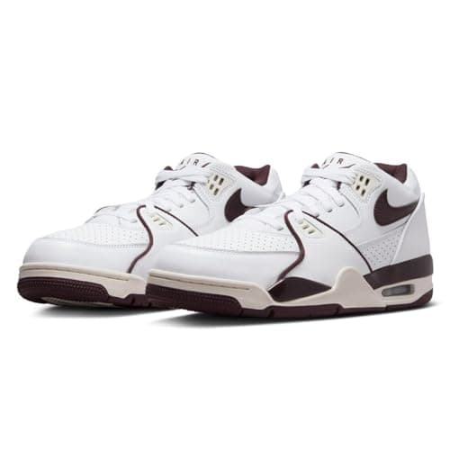 Image of NIKE Men's Air Flight '89 Low Sneaker, White Burgundy Crush Phantom, 9 UK