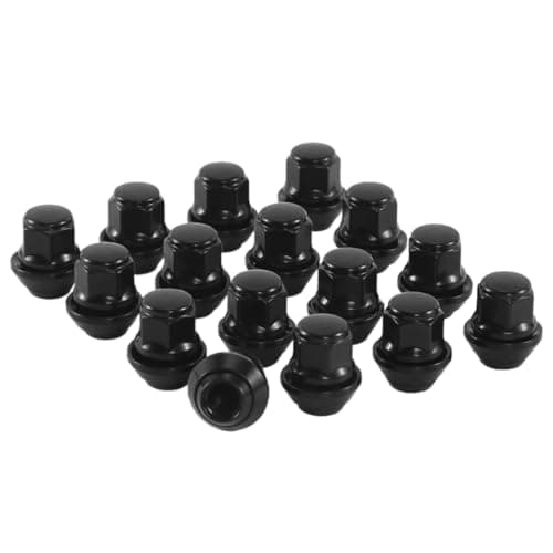 Image of M12x1.5 Lug Nuts Black M12-1.50 Acorn 12x1.5 Taper Washer 19mm Hex Set of 16 for Ford Alloy Wheels Fit for Ford Fiesta Focus Kuga