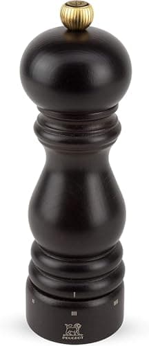 Image of PEUGEOT - Paris u'Select 18 cm Pepper Mill - 6 Predefined Grind Settings - Made with PEFC Certified Wood - Made in France - Chocolate Colour, Brown