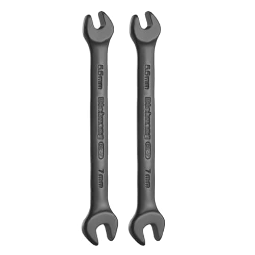 Image of sourcing map 2pcs Thick Double Open End Wrench 5.5mm x 7mm Metric Dual Open Ended Spanner Flat Head Wrench for Automotive Repair Furniture Assembly, Black