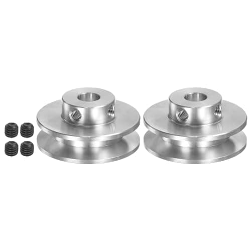 Image of sourcing map 2 Set V-Type Pulley 6mm Bore 31mm Outer Dia Single Groove Aluminum Alloy for 3-5MM PU Round Belt Motor Shaft Drilling Machine