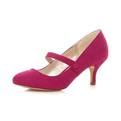 Image of AJVANI Low mid Heel Mary Jane Strap Work Party Court Shoes Size 7 40