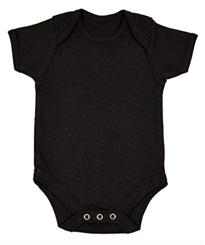 Image of czs Plain Babies Boys Girls Baby Grow Gown Body Suit Sleep Vest Romper 0-28 Months (Black, 3-6 months)