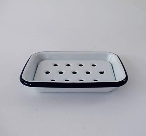 Image of Falcon Traditional Enamel Soap Dish, White, 130 x 90 x 25mm, 806