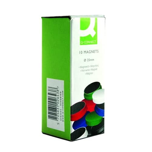 Image of 2 X Q-Connect Round Magnet 25mm Assorted (Pack of 10) KF02643+ FINCHLEY Refill Pen Free