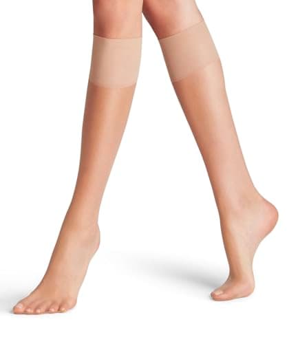 Image of FALKE Womens Shelina 12 Den W Kh Ultra-sheer Plain Knee-High Socks, Beige, 5.5-8 UK