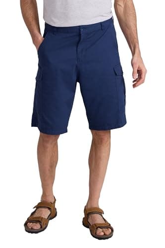 Image of Mountain Warehouse Lakeside Mens Shorts - 100% Durable Twill Cotton Cargo Shorts, Durable Shorts, 6 Pockets - Spring Summer, Walking, Running, Hiking & Camping Navy Men's W42
