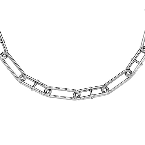 Image of Fossil Necklace for Women Heritage D-Link Stainless Steel Chain Necklace, Length: 375mm+60mm, JF04503040