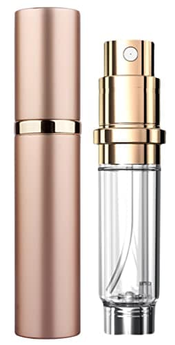 Image of Travelofo Mini Perfume Bottles, Refillable Spray Dispenser, 5ml Leak-Proof Atomiser for Travel, Luxury Gift for Men & Women (Gold)