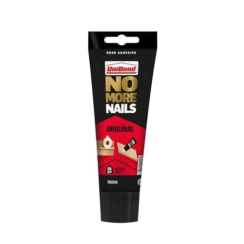 Image of UniBond No More Nails Original White High Strength Grab Adhesive, Heavy Duty Mounting Glue for Wood, Brick, Metal, Ceramic & Plaster, Instant Grab Interior Use, 1 x 175 ml Tube