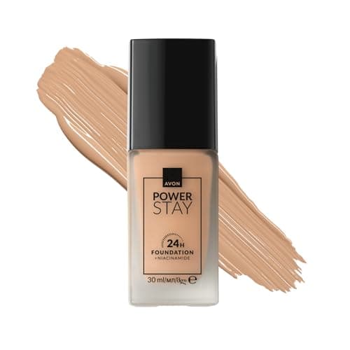 Image of Avon Power Stay 24 Hour Longwear Foundation SPF10, Honey Beige 330P, Colour Lock Technology, Breathable, Natural-Looking Formula, 35 Shades, Cruelty Free