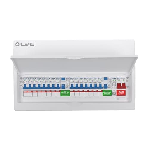 Image of Live Electrical 22 Way Metal Clad Split Load Consumer Unit c/w 100A Main Switch / 2 x 80A 30mA RCD + 15 MCBs (5x6A, 1x10A, 3x16A, 1x32A, 2x40A) + 20/40kA DP Surge Protection Device - LSMC2280TR-AS