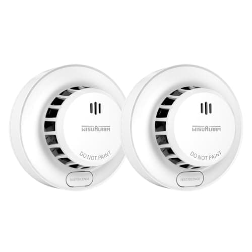 Image of Smoke Alarm 10 Years Lifepan, 5 Years Battery, Smoke alarms for Home, with Replaceable Battery, Fire Alarm Test/Silence Button, Smoke Detector, 85dB, Conforms to EN14604, UKCA (2PCS)