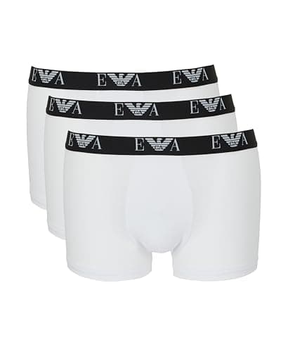 Image of Emporio Armani Man's Bold Monogram 3-Pack Trunk, White, M